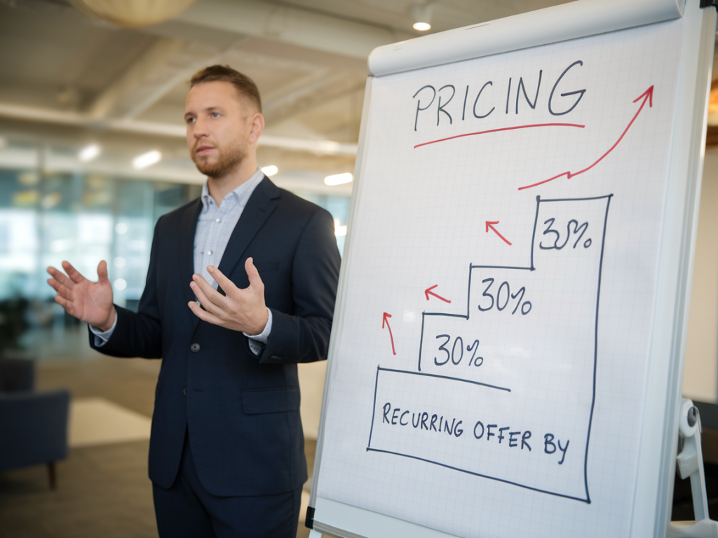 Quel modèle de tarification à paliers appliquer pour augmenter la marge d'une offre récurrente à 30%