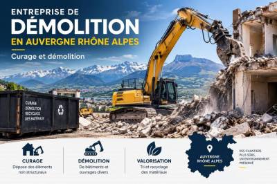 Entreprise de demolition en Auvergne-Rhône-Alpes : curage et démolition