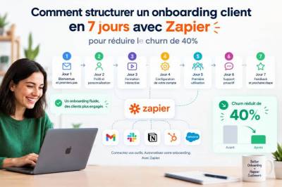 Comment structurer un onboarding client en 7 jours avec zapier pour réduire le churn de 40%